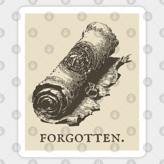 Forgotten Ancient Scroll of Lore Illustration Magnet by TuncGK